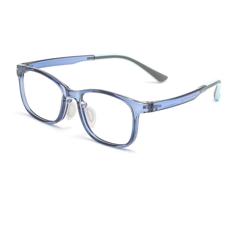 KatKani Unisex Children's Full Rim Square PC Plastic Eyeglasses 89208et Full Rim KatKani Eyeglasses Light Blue  