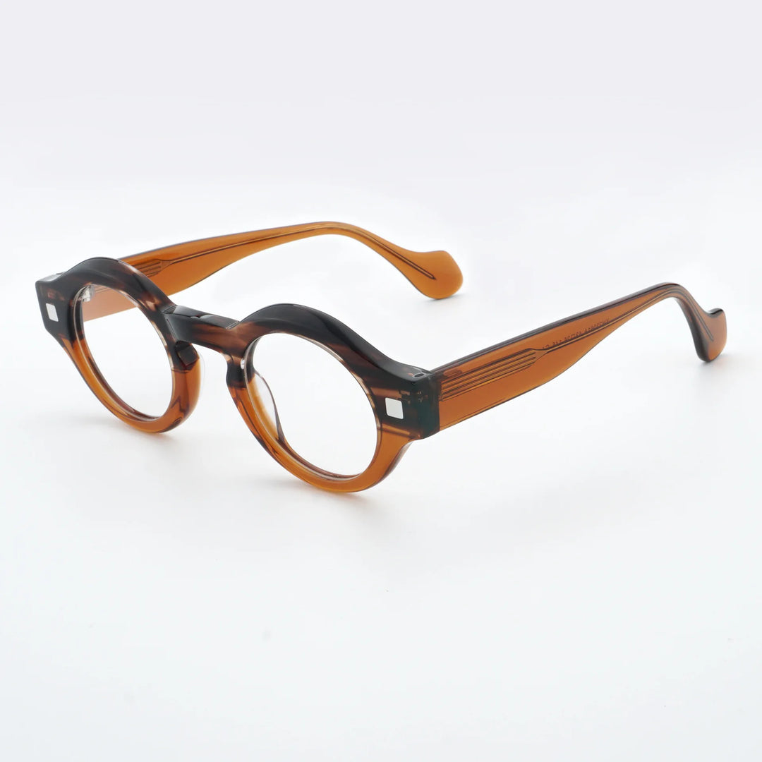 Hewei Women's Full Rim Round Thick Acetate Eyeglasses 23061