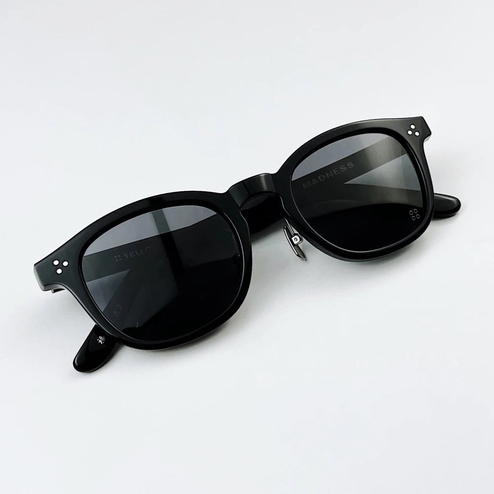 Black Mask Unisex Full Rim Square Acetate Sunglasses 484022 Full Rim Black Mask Black-Grey As Shown