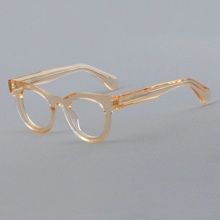 Hewei Unisex Full Rim Oval Thick Acetate Eyeglasses 882259 Full Rim Hewei C3