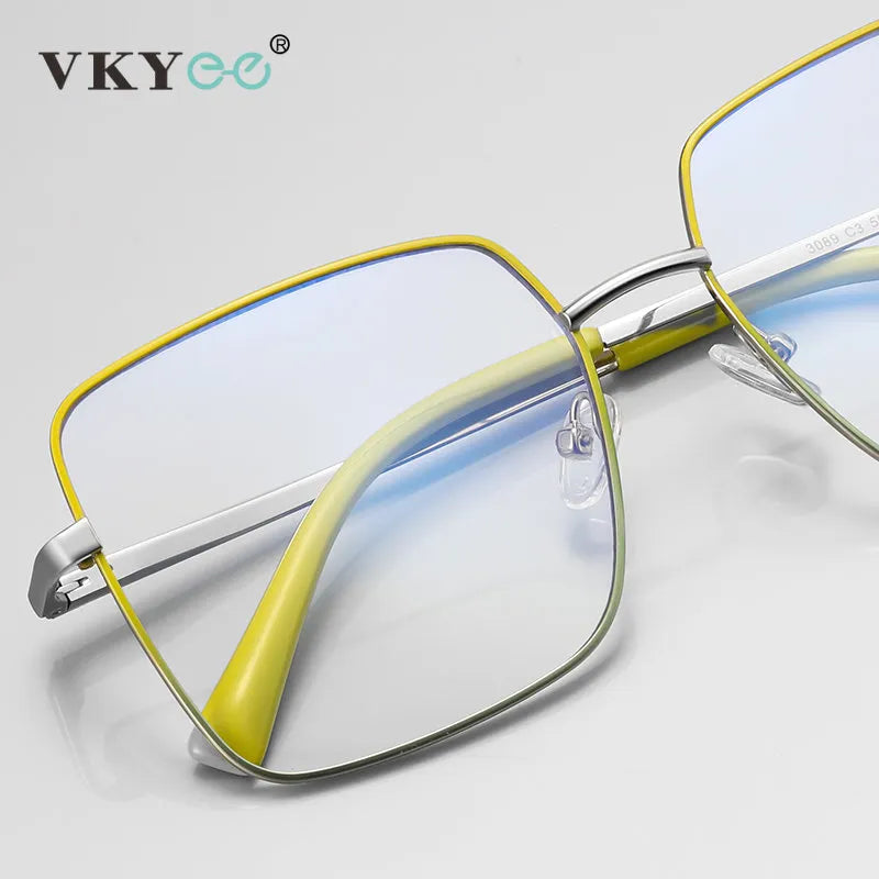 Vicky Unisex Full Rim Stainless Steel Square Reading Glasses 3089 Reading Glasses Vicky   