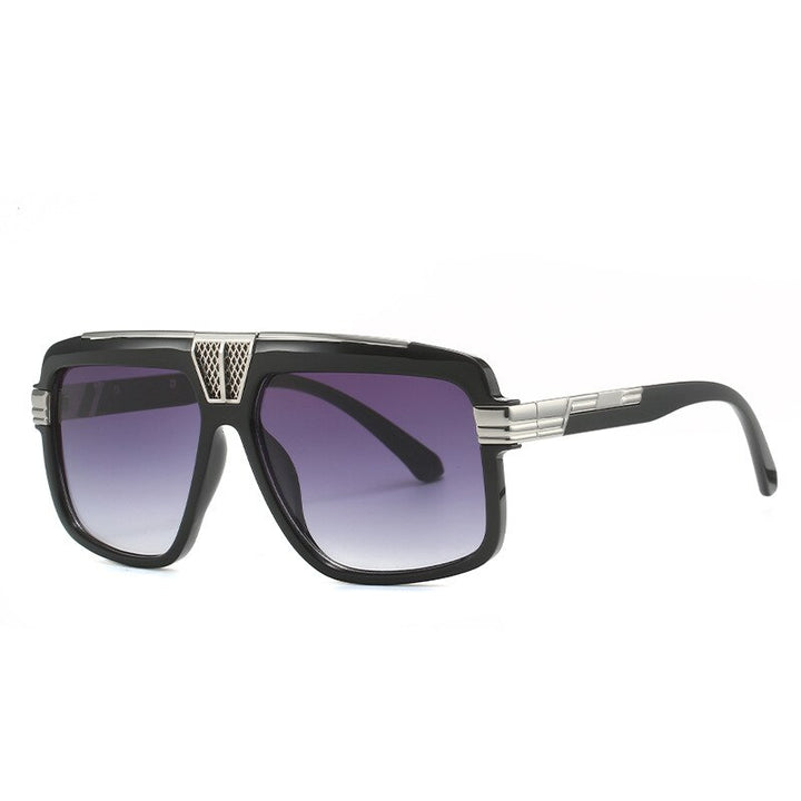 CCspace Men's Full Rim Large Square Tr 90 UV400 Sunglasses 56295 Sunglasses CCspace Sunglasses C2BlackGrey