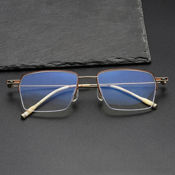 Chashma Unisex Semi Rim Square Titanium Eyeglasses 402311 Semi Rim Chashma