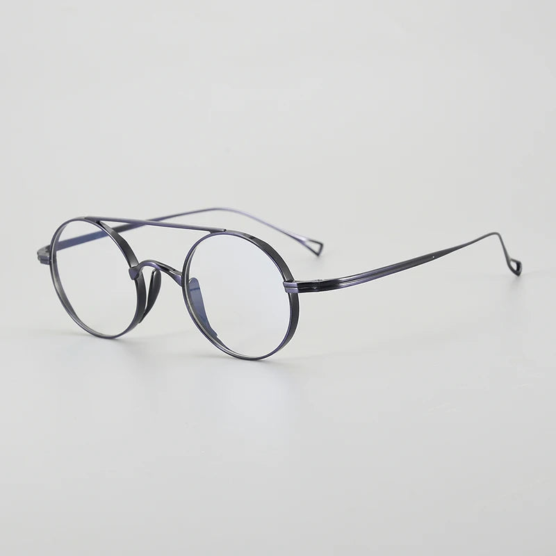 Gatenac Unisex Full Rim Double Bridge Titanium Eyeglasses Gxyj1473 Full Rim Gatenac