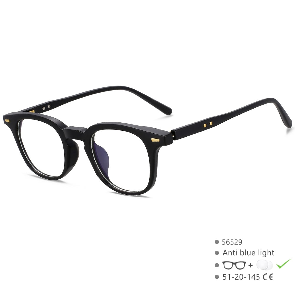 CCspace Unisex Full Rim Square PC Plastic Eyeglasses 56529 Full Rim CCspace C2SandBlack