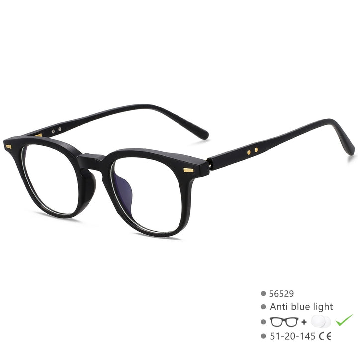 CCspace Unisex Full Rim Square PC Plastic Eyeglasses 56529 Full Rim CCspace C2SandBlack