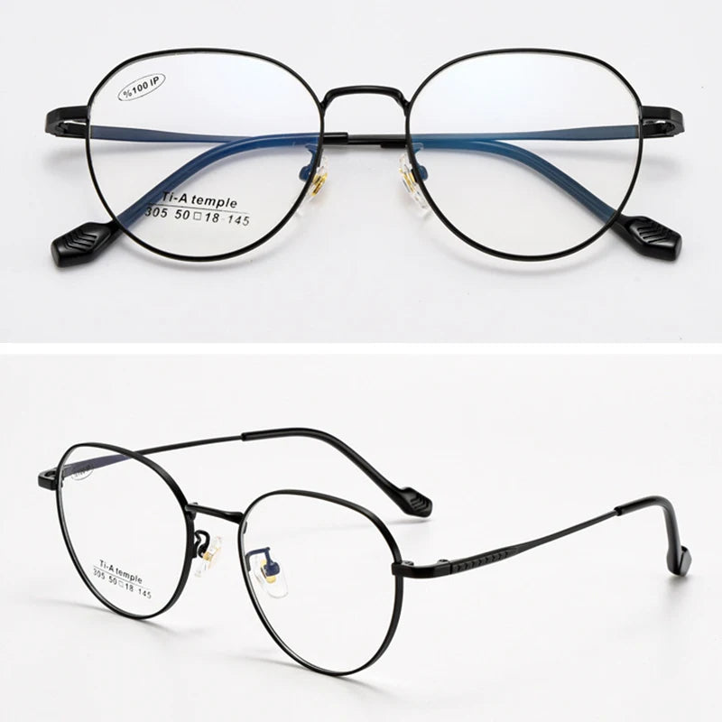 Xbora Women's Full Rim Oval Square Titanium Alloy Eyeglasses 61305