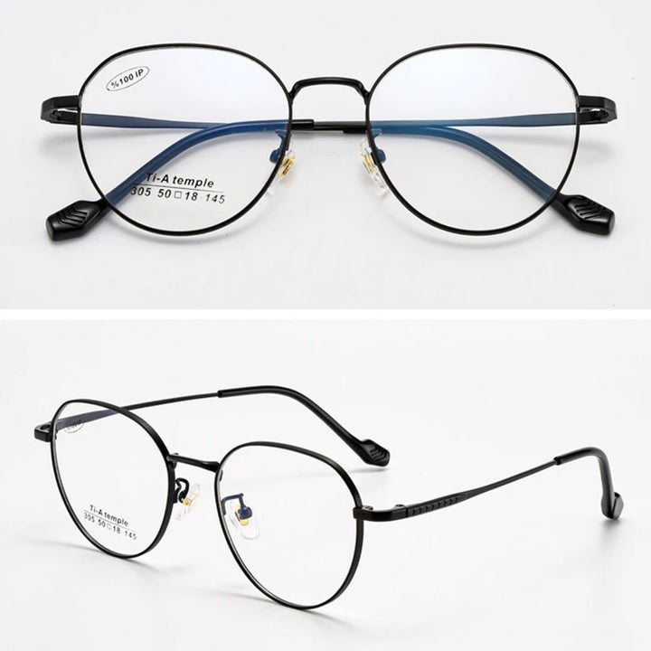 Xbora Women's Full Rim Oval Square Titanium Alloy Eyeglasses 61305