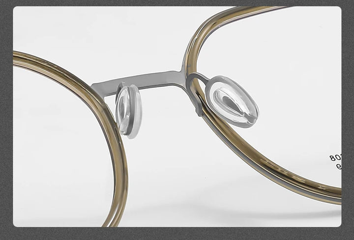 Reven Jate Unisex Full Rim Round Titanium Eyeglasses 2608 Full Rim Reven Jate