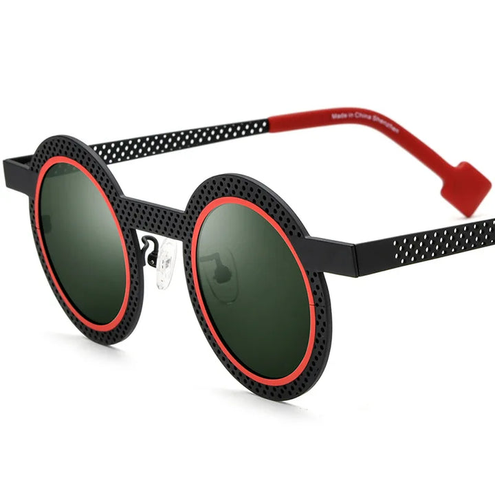 Nobler Women's Full Rim Round Titanium Polarized Sunglasses 1821 Sunglasses Nobler C6