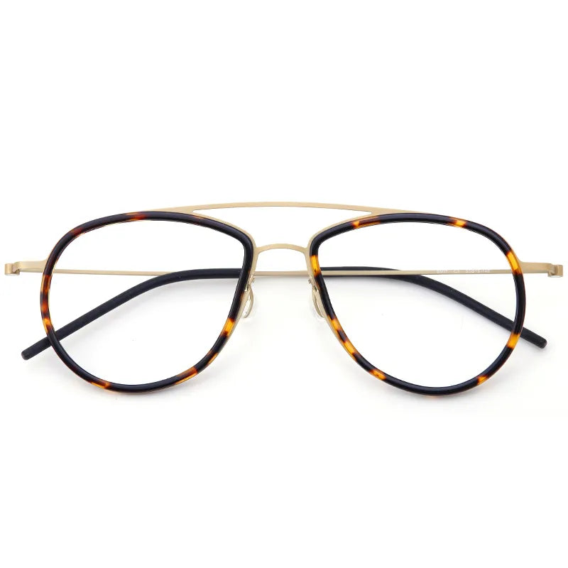 Muzz Unisex Full Rim Square Double Bridge Titanium Acetate Eyeglasses  5507 Full Rim Muzz C3