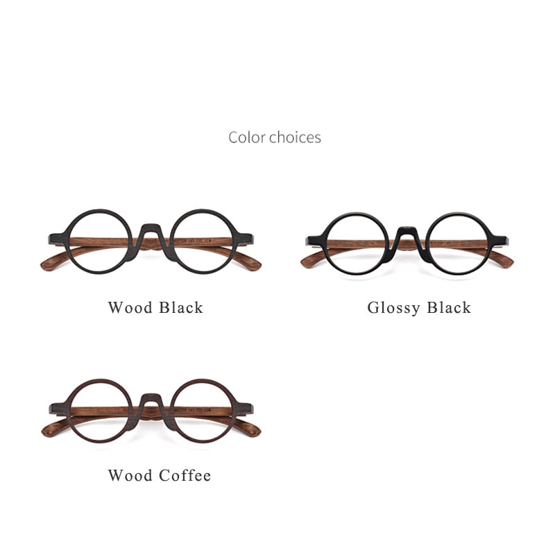 Hdcrafter Unisex Full Rim Round Wood Eyeglasses 5610d Full Rim Hdcrafter Eyeglasses