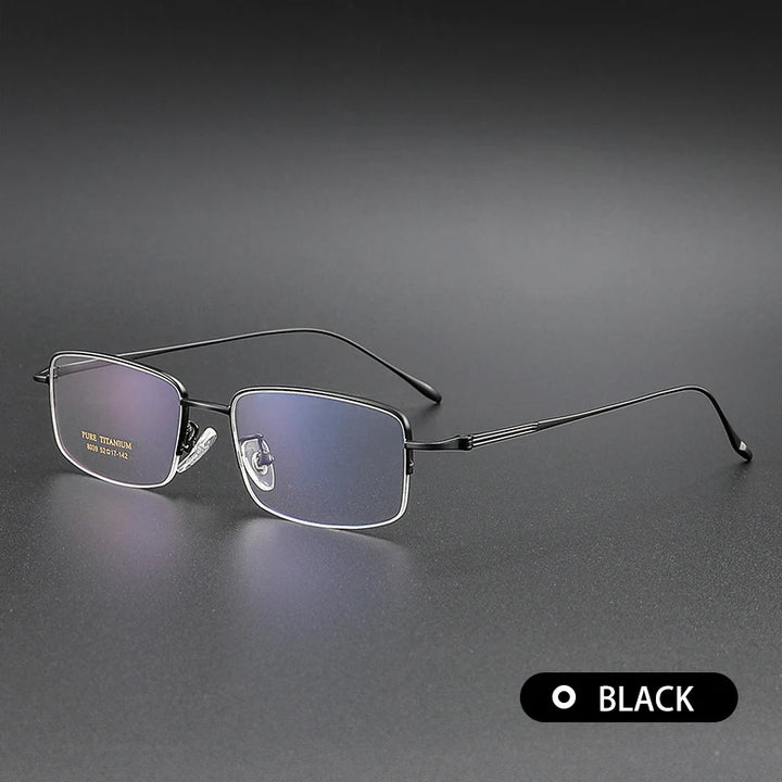 Vicky Unisex Semi Rim Square Titanium Reading Glasses V0839 Reading Glasses Vicky -150 8039-C1-BLACK