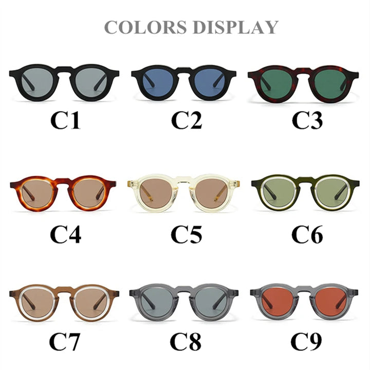 Black Mask Unisex Full Rim Round Acetate Sunglasses 442741 Full Rim Black Mask
