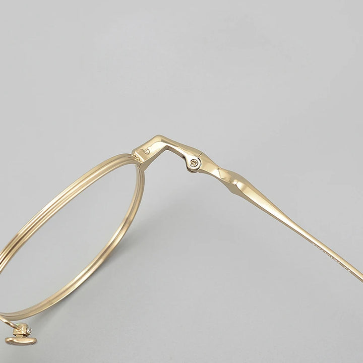 Muzz Unisex Full Rim Round Titanium Ip Plated Eyeglasses Ep87 Full Rim Muzz