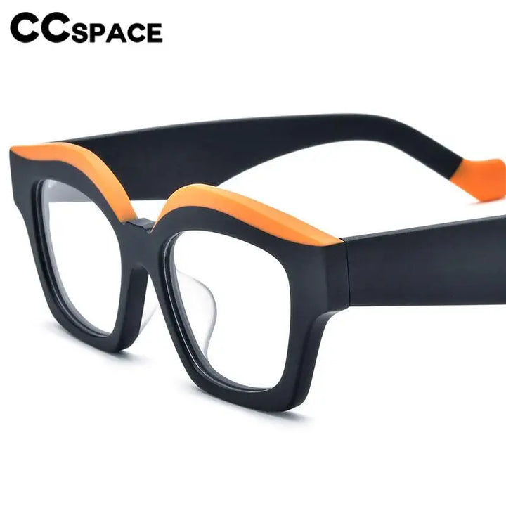 CCspace Unisex Full Rim Square Acetate Eyeglasses 57163 Full Rim CCspace