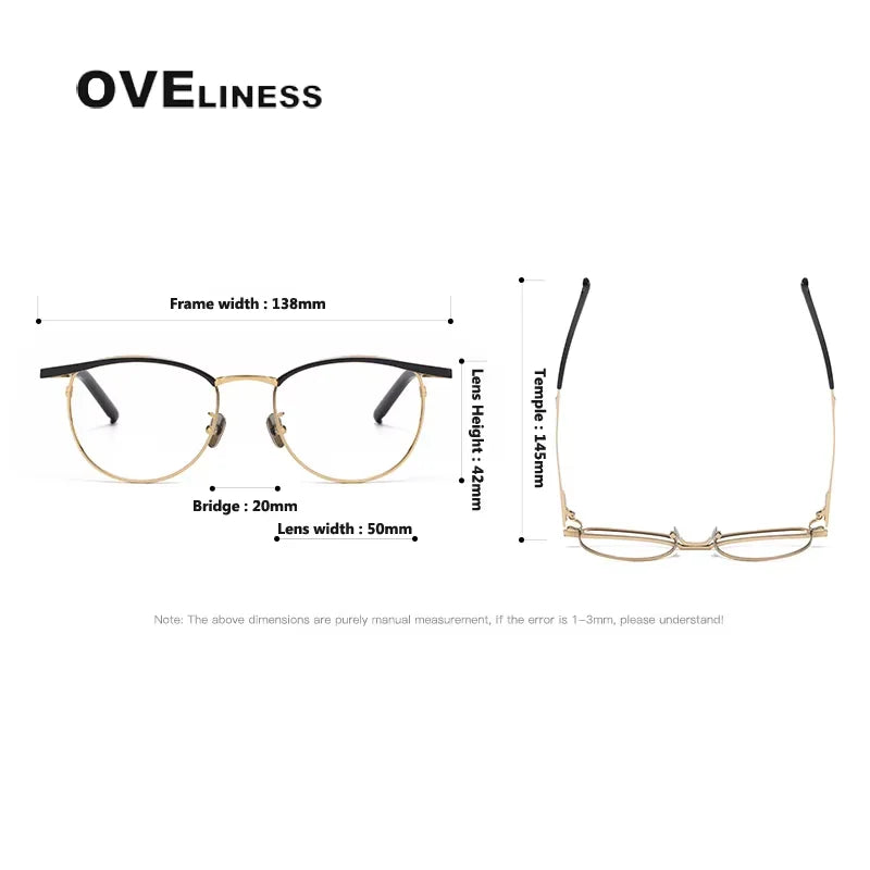 Oveliness Women's Full Rim Square Acetate Titanium Eyeglasses 71550 Full Rim Oveliness
