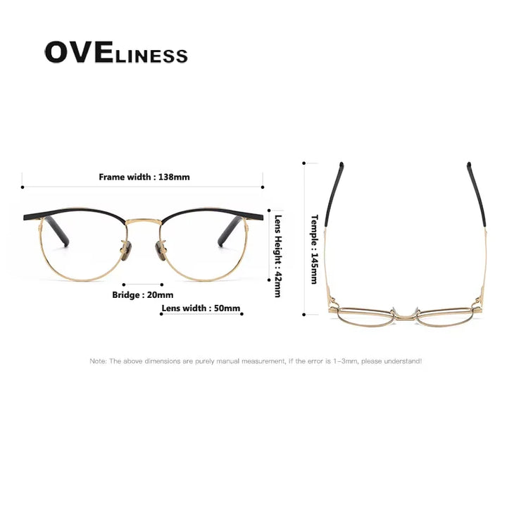 Oveliness Women's Full Rim Square Acetate Titanium Eyeglasses 71550 Full Rim Oveliness