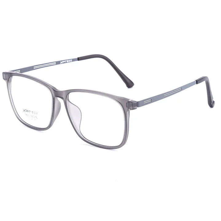 Kocolior Unisex Full Rim Square Tr 90 Titanium Hyperopic Reading Glasses 9825 Reading Glasses Kocolior Gray 0