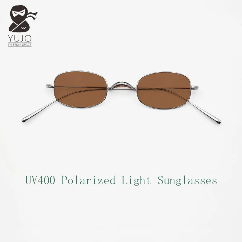 Yujo Unisex Full Rim Small Square Titanium Polarized Sunglasses 3024 Sunglasses Yujo