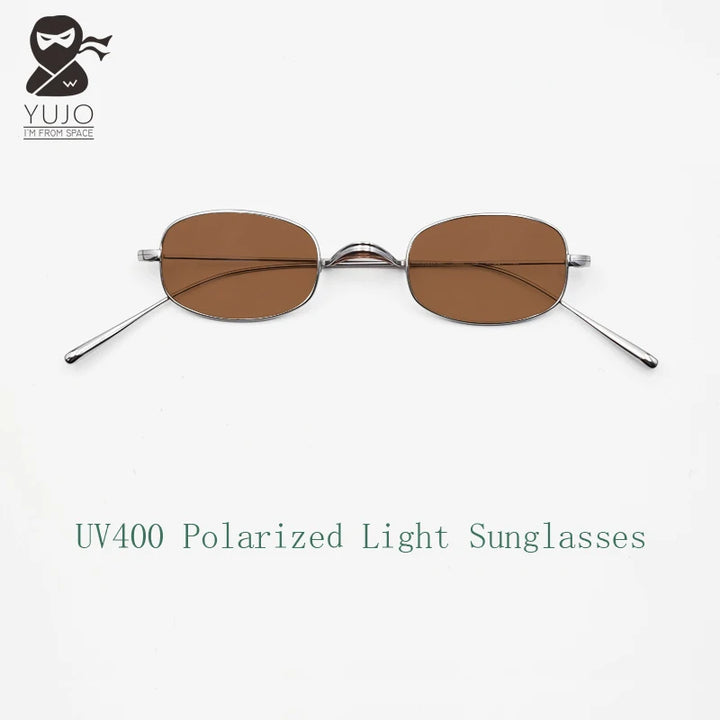Yujo Unisex Full Rim Small Square Titanium Polarized Sunglasses 3024 Sunglasses Yujo