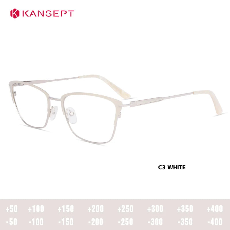 Kansept Women's Full Rim Square Tr 90 Alloy Reading Glasses 53321