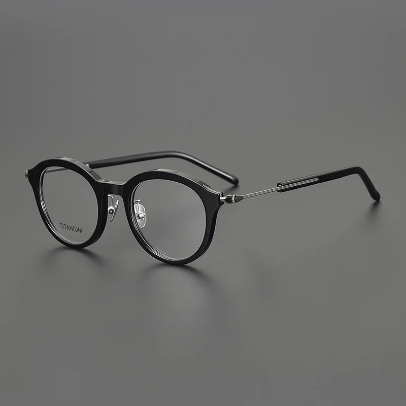 Hewei Unisex Full Rim Oval Square Titanium Acetate Eyeglasses 482141 Full Rim Hewei C4 CHINA