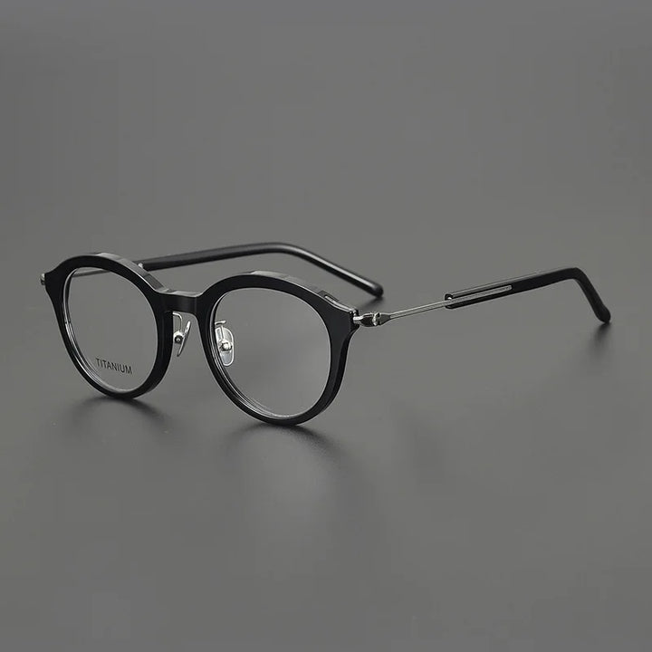 Hewei Unisex Full Rim Oval Square Titanium Acetate Eyeglasses 482141 Full Rim Hewei C4 CHINA