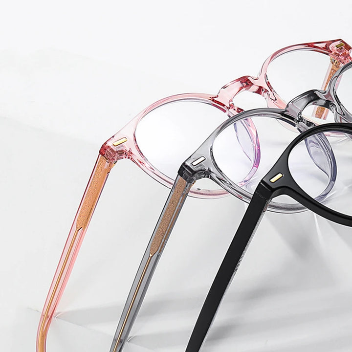 Kocolior Unisex Full Rim Round Tr 90 Acetate Hyperopic Reading Glasses 2083 Reading Glasses Kocolior