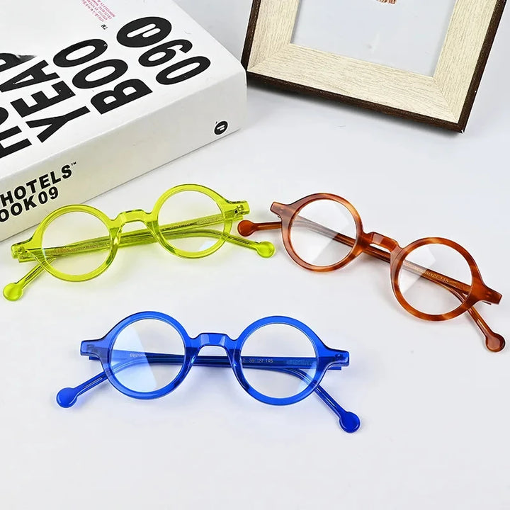 Hewei Women's Full Rim Round Acetate Eyeglasses 94212 Full Rim Hotochki