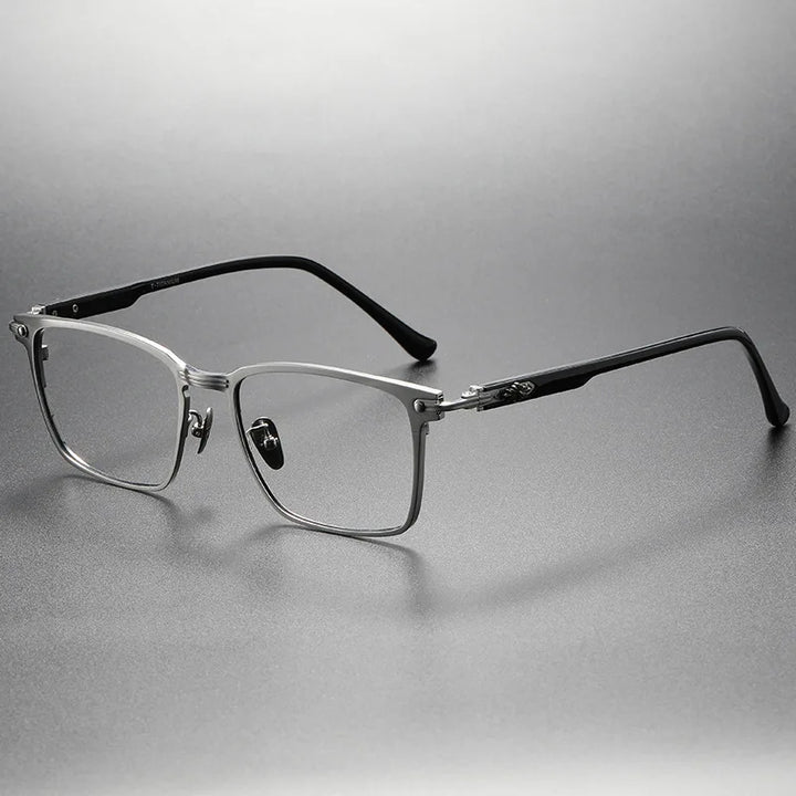 Hdcrafter Men's Full Rim Big Square Titanium Acetate Eyeglasses 91160