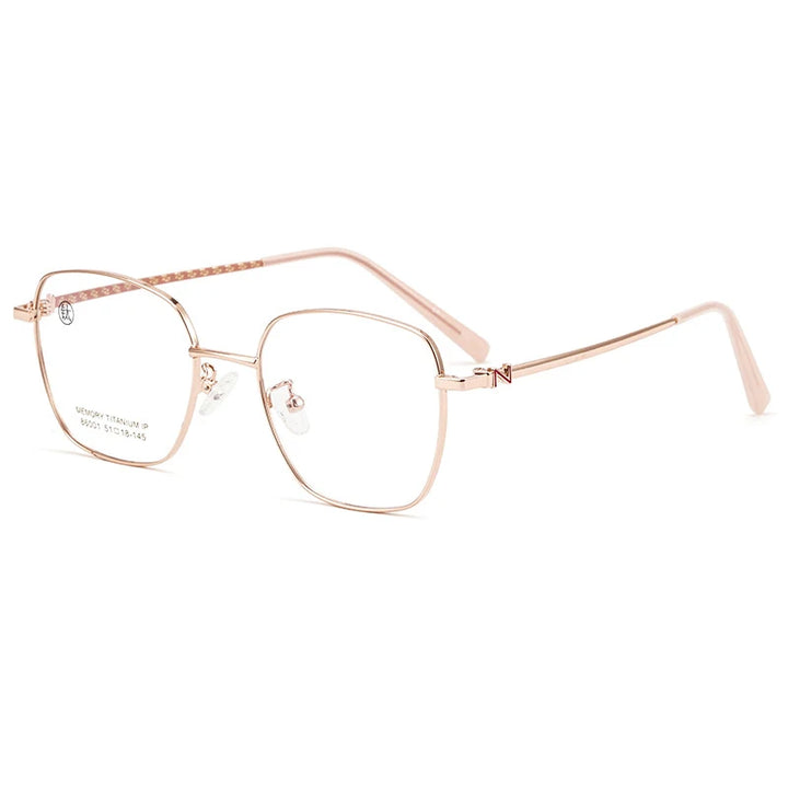 Xbora Women's Full Rim Polygon Square Titanium Alloy Eyeglasses 86001