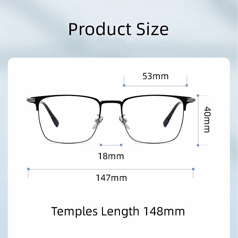 Hdcrafter Unisex Full Rim Square Titanium Eyeglasses 9009t Full Rim Hdcrafter Eyeglasses