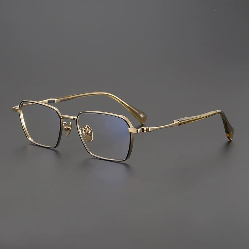 Gatenac Unisex Full Rim Polygon Square Titanium Eyeglasses Gxyj2888