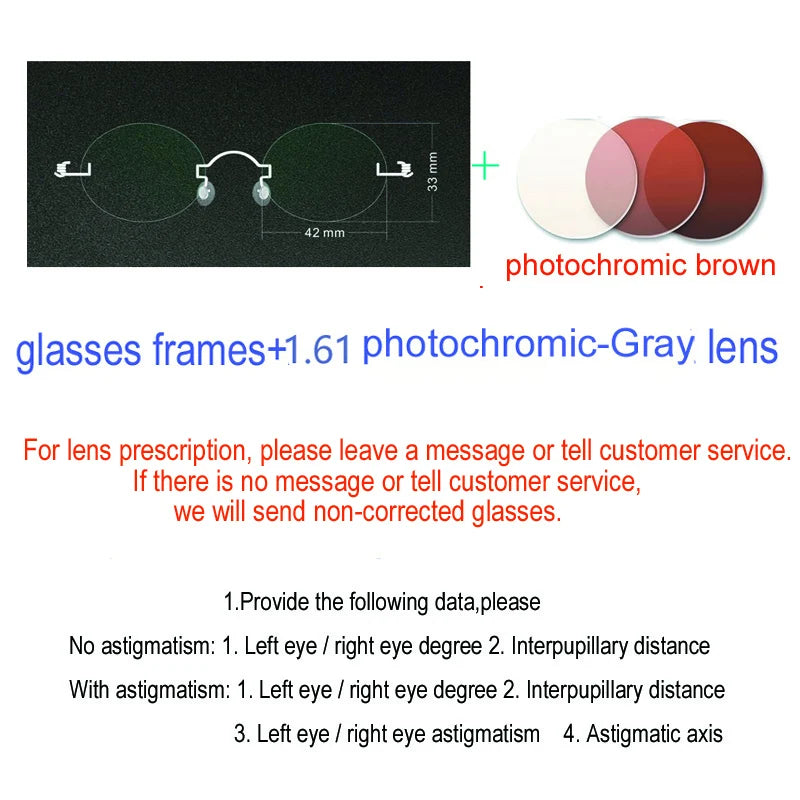 Yujo Unisex Rimless Oval Stainless Steel Custom Eyeglasses Y4233 Rimless Yujo C5 CHINA