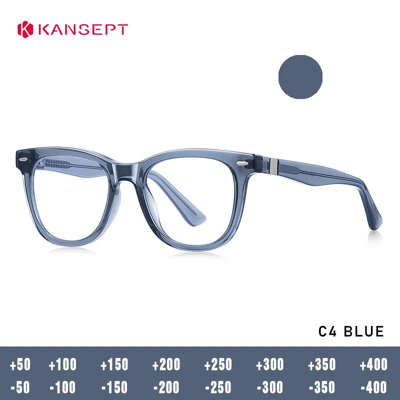 Kansept Unisex Full Rim Square Tr 90 Alloy Reading Glasses 442230