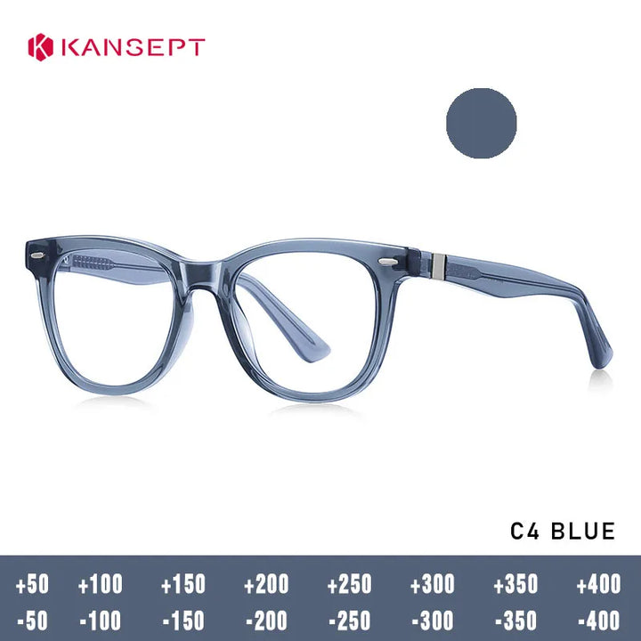 Kansept Unisex Full Rim Square Tr 90 Alloy Reading Glasses 442230