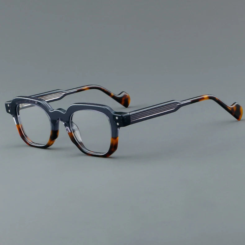 CCspace Unisex Full Rim Square Acetate Eyeglasses 57287 Full Rim CCspace Grey