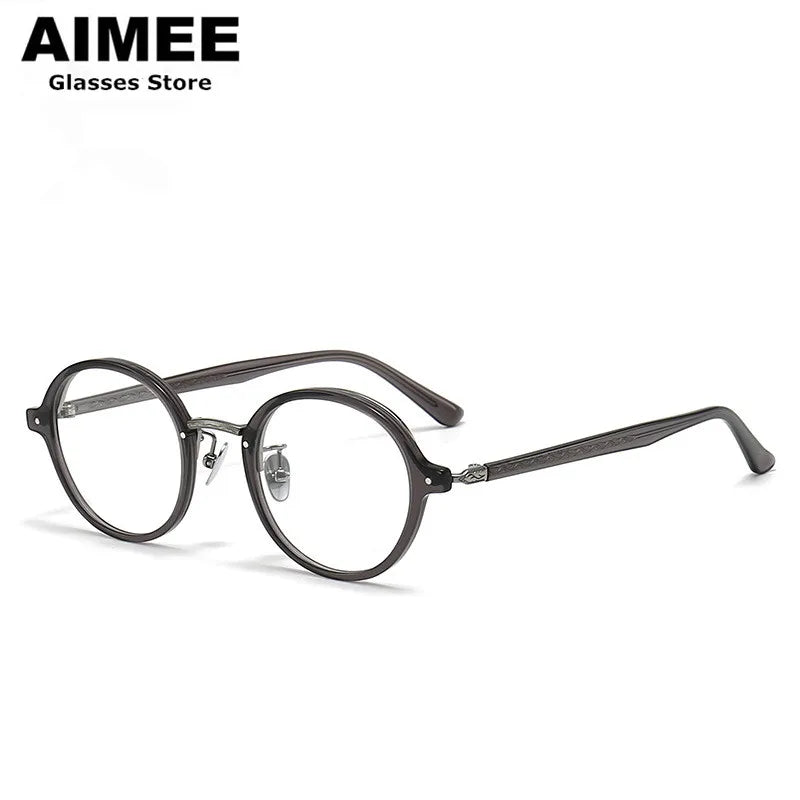 Aimee Women's Full Rim Round Titanium Acetate Eyeglasses 19646
