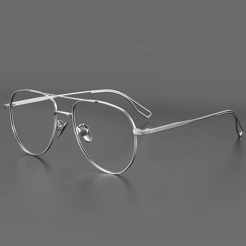 Muzz Unisex Full Rim Oval Double Bridge Titanium Eyeglasses 45016