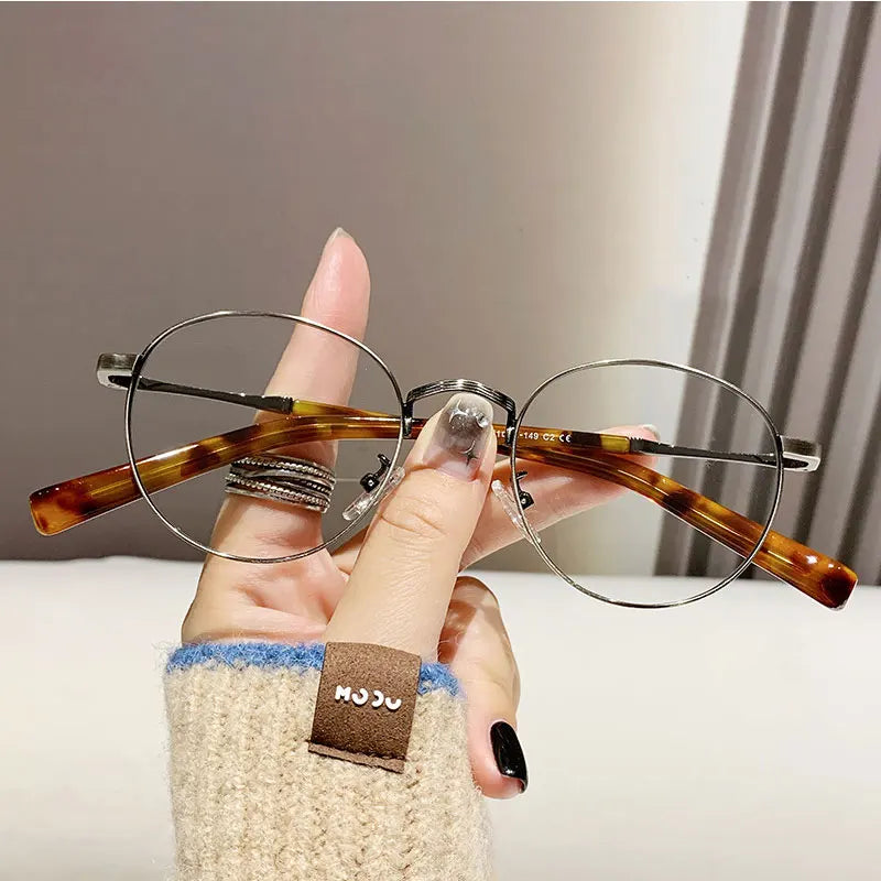 CCspace Unisex Full Rim Oval Alloy Acetate Eyeglasses 57243 Full Rim CCspace C2Gun