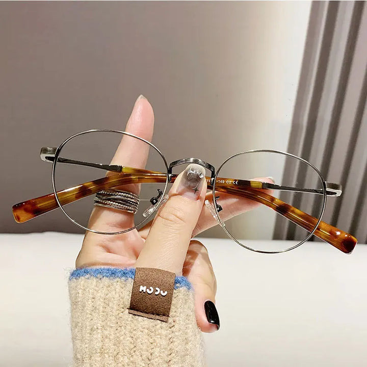 CCspace Unisex Full Rim Oval Alloy Acetate Eyeglasses 57243 Full Rim CCspace C2Gun