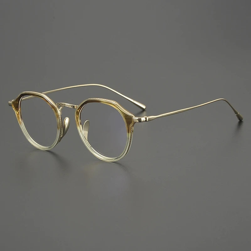 Gatenac Women's Full Rim Oval Acetate Titanium Eyeglasses G1113