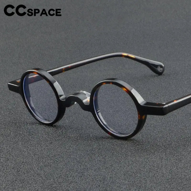 CCspace Unisex Full Rim Small Round Acetate Eyeglasses 56935 Full Rim CCspace