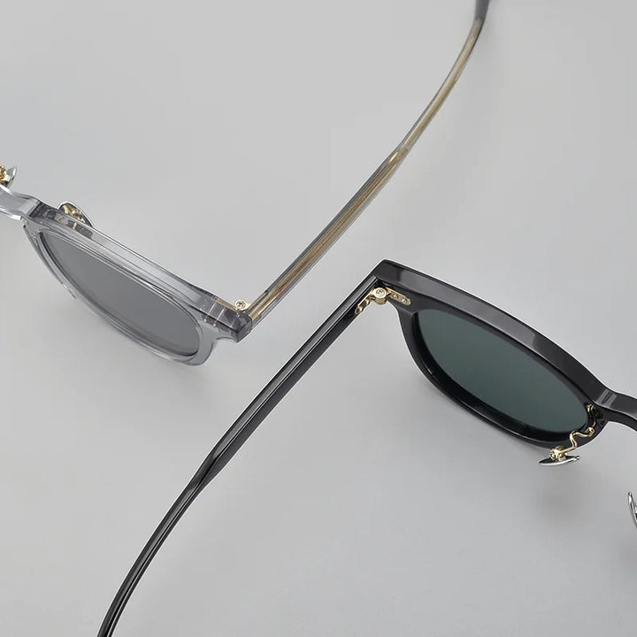 Black Mask Unisex Full Rim Square Acetate Polarized Sunglasses 8153 Sunglasses Black Mask