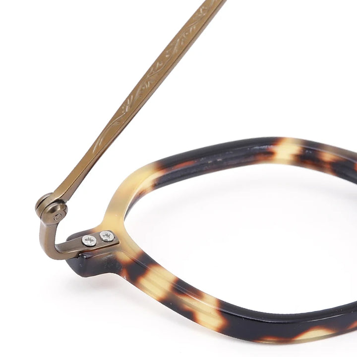 Muzz Unisex Full Rim Polygon Oval Titanium Acetate Eyeglasses 5957 Full Rim Muzz