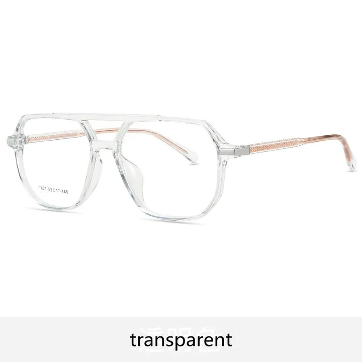 Kocolior Unisex Full Rim Oval Double Bridge Acetate Eyeglasses 7821 Full Rim Kocolior Transparent China