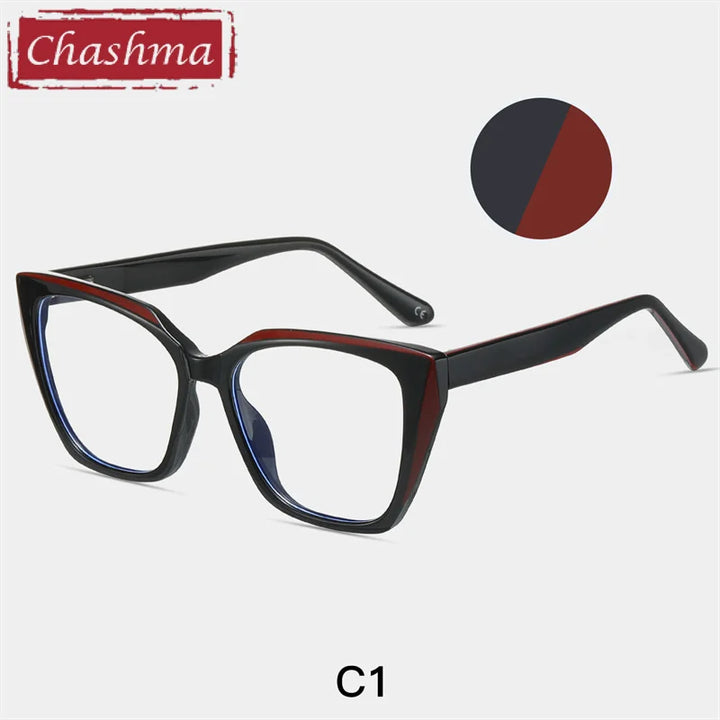 Chashma Women's Full Rim Square Cat Eye Tr 90 Titanium Eyeglasses 87216