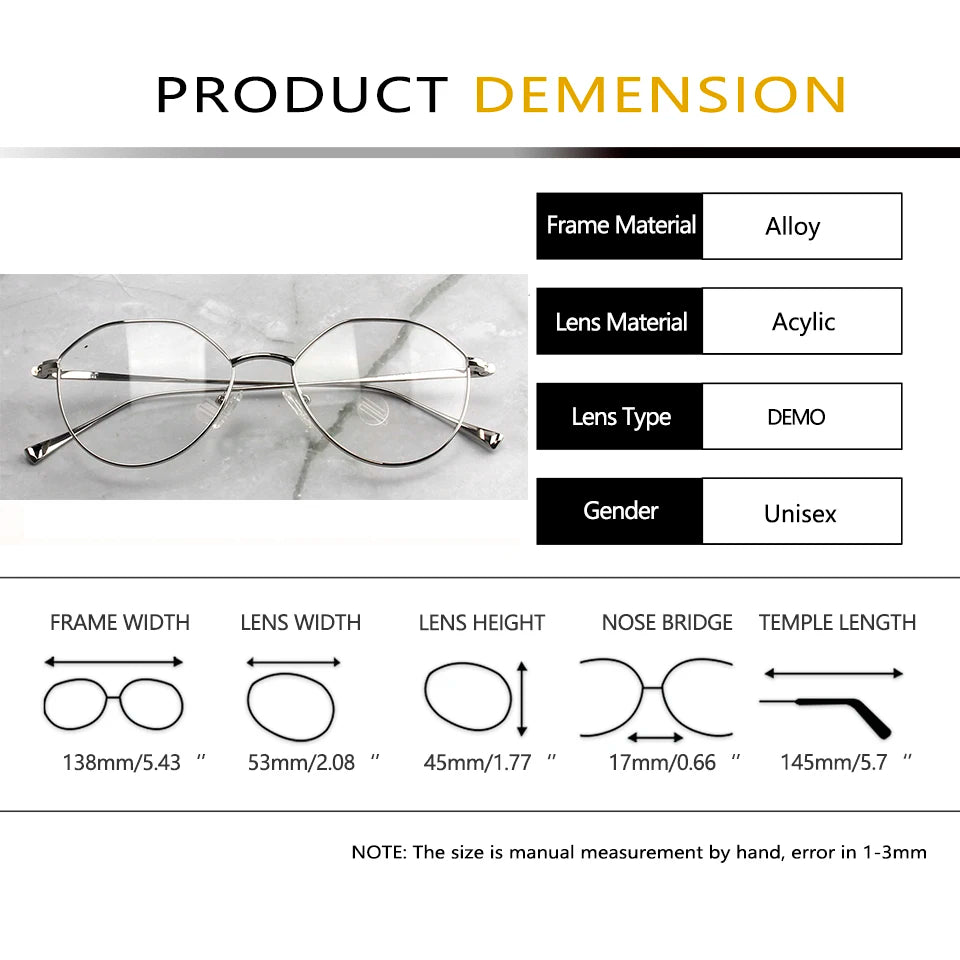 Esnbie Women's Full Rim Oval Round Alloy Eyeglasses 241272