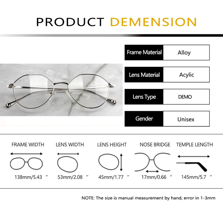 Esnbie Women's Full Rim Oval Round Alloy Eyeglasses 241272